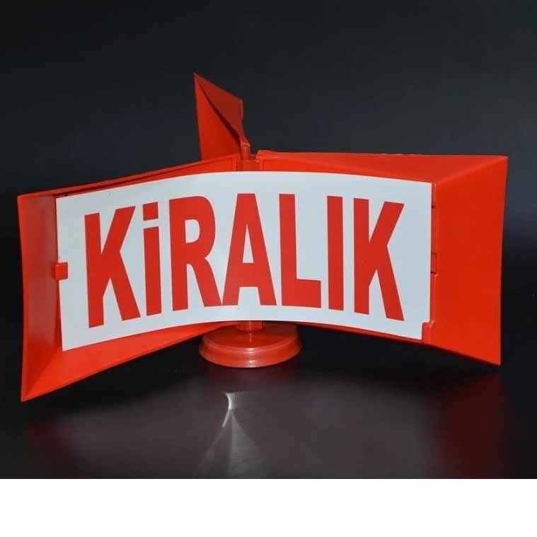Oto Üstü Rüzgar Gülü FırFır Tabela Satılık-Kiralık Çift Taraflı (Kırmızı)