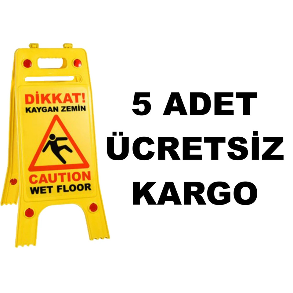 Dikkat Kaygan Zemin Tabelası , Uygun Fiyat ( 5 li paket ) (Sarı)