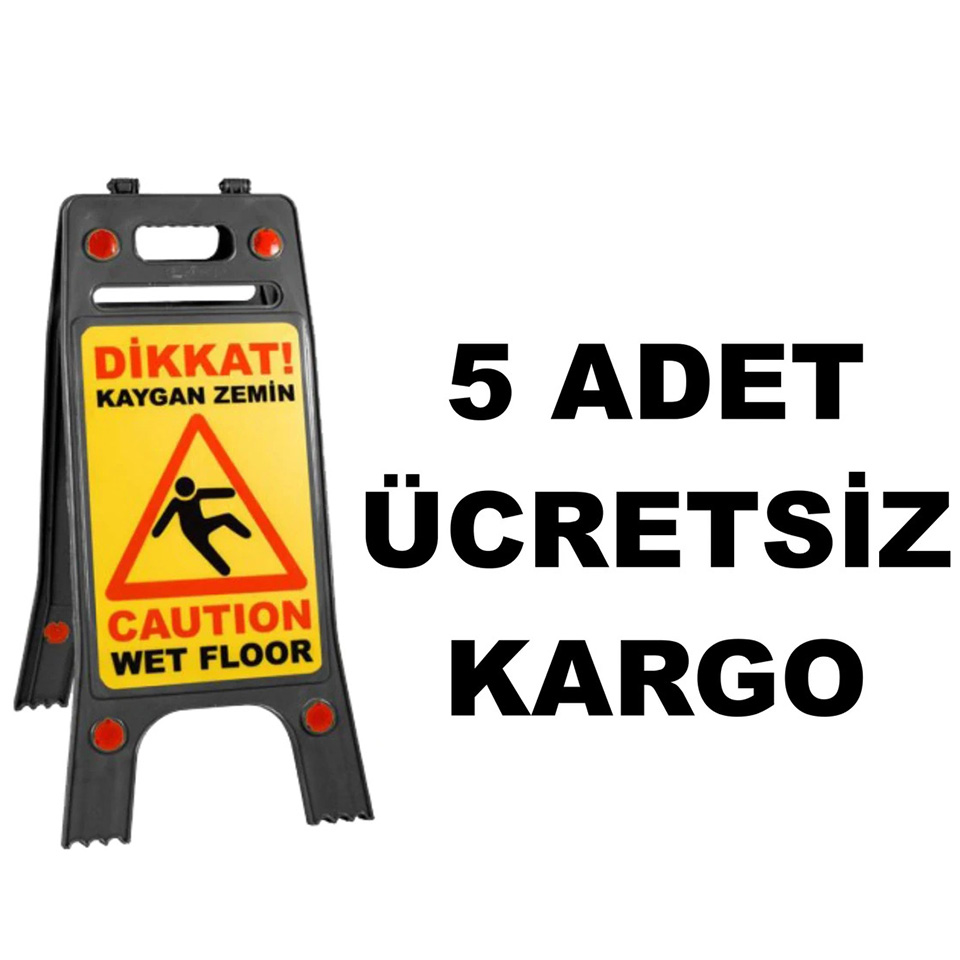 Dikkat Kaygan Zemin Tabelası , Uygun Fiyat ( 5 li paket ) (Siyah-Sarı)