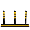 140 cm Kauçuk Taban + 3 x 75 cm Delinatör – Trafik Yol Ayırıcı Set